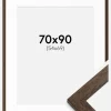 Ramme Brown Wood 70x90 cm - Passepartout Hvid 55x70 cm