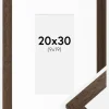 Ramme Brown Wood 20x30 cm - Passepartout Hvid 10x20 cm