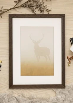 Ramme Brown Wood 20x30 cm - Passepartout Hvid 15x21 cm (A5)