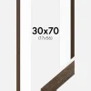 Ramme Brown Wood 30x70 cm - Passepartout Hvid 18x57 cm