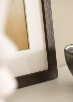 Ramme Brown Wood 35x50 cm - Passepartout Hvid 11x17 inches