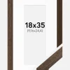 Ramme Brown Wood 18x35 cm - Passepartout Hvid 4x10 inches