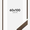 Ramme Brown Wood 60x100 cm - Passepartout Hvid 40x80 cm