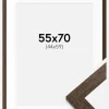 Ramme Brown Wood 55x70 cm - Passepartout Hvid 45x60 cm