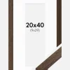 Ramme Brown Wood 20x40 cm - Passepartout Hvid 10x30 cm