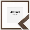 Ramme Brown Wood 40x40 cm - Passepartout Hvid 25x25 cm