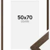 Ramme Brown Wood 50x70 cm - Passepartout Hvid 33x56 cm