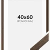 Ramme Brown Wood 40x60 cm - Passepartout Hvid 32,9x48,3 cm (A3+)