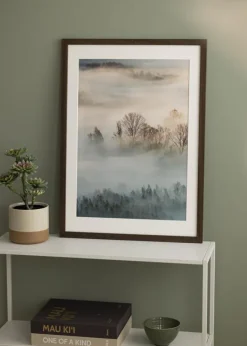 Ramme Brun træ 55x80 cm - Passepartout Hvid 44x68 cm