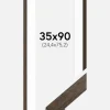 Ramme Brun træ 35x90 cm - Passepartout Hvid 10x30 inches