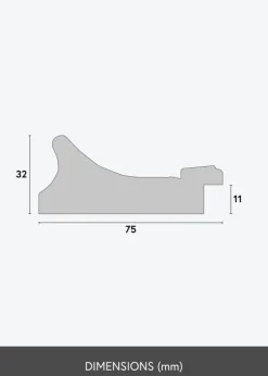 Ramme Camden Guld - Valgfri Størrelse (Akrylglas)