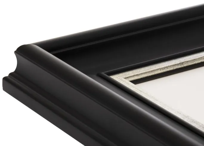 Ramme Dalarna Sort-Sølv 20x30 cm - Passepartout Hvid 15x21 cm (A5)