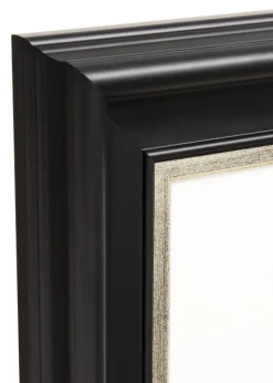 Ramme Dalarna Sort-Sølv 60x80 cm - Passepartout Hvid 50x60 cm