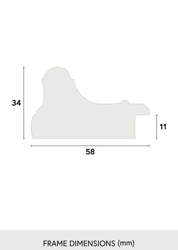 Ramme Dalarna Sort-Sølv 60x80 cm - Passepartout Hvid 50x60 cm