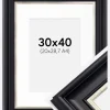 Ramme Dalarna Sort-Sølv 30x40 cm - Passepartout Hvid 21x29,7 cm (A4)