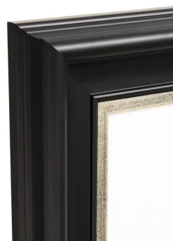 Ramme Dalarna Sort-Sølv 50x70 cm - Passepartout Hvid 42x59,4 cm (A2)