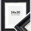 Ramme Dalarna Sort-Sølv 24x30 cm - Passepartout Hvid 7x9 inches