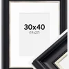 Ramme Dalarna Sort-Sølv 30x40 cm - Passepartout Hvid 20x28 cm