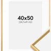 Ramme Desire Guld 40x50 cm - Passepartout Hvid 29,7x42 cm (A3)