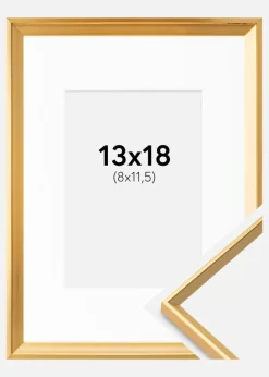 Ramme Desire Guld 13x18 cm - Passepartout Hvid 9x12 cm