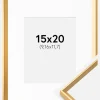 Ramme Desire Guld 15x20 cm - Passepartout Hvid 4x5 inches