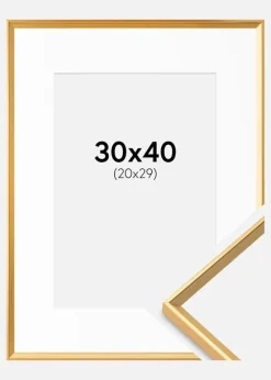 Ramme Desire Guld 30x40 cm - Passepartout Hvid 21x30 cm