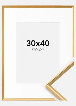 Ramme Desire Guld 30x40 cm - Passepartout Hvid 20x28 cm