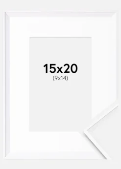 Ramme Desire Hvid 15x20 cm - Passepartout Hvid 10x15 cm
