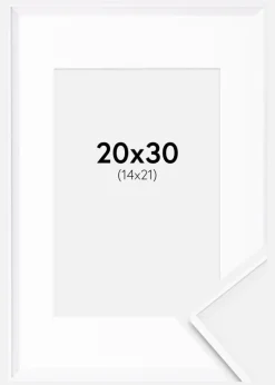 Ramme Desire Hvid 20x30 cm - Passepartout Hvid 15x22 cm