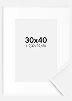 Ramme Desire Hvid 30x40 cm - Passepartout Hvid 8x12 inches