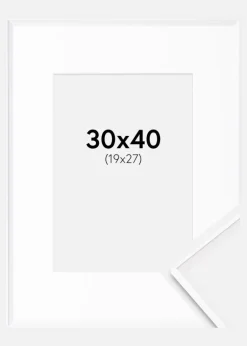 Ramme Desire Hvid 30x40 cm - Passepartout Hvid 20x28 cm