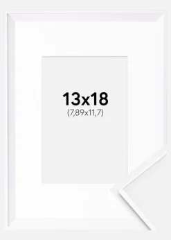 Ramme Desire Hvid 13x18 cm - Passepartout Hvid 3,5x5 inches
