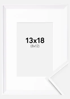 Ramme Desire Hvid 13x18 cm - Passepartout Hvid 9x13 cm
