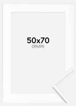 Ramme Desire Hvid 50x70 cm - Passepartout Hvid 40x60 cm