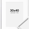 Ramme Desire Sølv 30x40 cm - Passepartout Hvid 21x29,7 cm (A4)