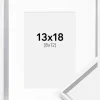 Ramme Desire Sølv 13x18 cm - Passepartout Hvid 9x13 cm