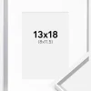 Ramme Desire Sølv 13x18 cm - Passepartout Hvid 9x12 cm