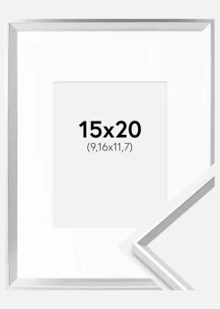 Ramme Desire Sølv 15x20 cm - Passepartout Hvid 4x5 inches