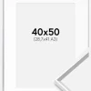 Ramme Desire Sølv 40x50 cm - Passepartout Hvid 29,7x42 cm (A3)