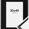 Ramme Desire Sort 30x40 cm - Passepartout Sort 20x30 cm