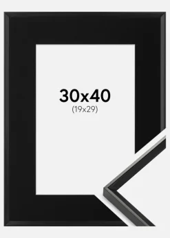 Ramme Desire Sort 30x40 cm - Passepartout Sort 20x30 cm