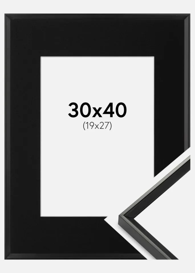 Ramme Desire Sort 30x40 cm - Passepartout Sort 20x28 cm