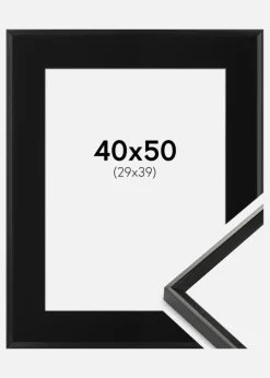 Ramme Desire Sort 40x50 cm - Passepartout Sort 30x40 cm