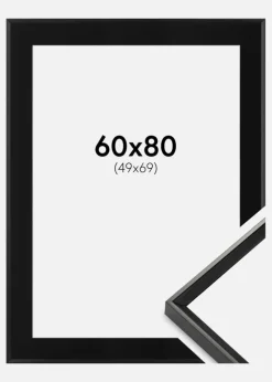 Ramme Desire Sort 60x80 cm - Passepartout Sort 50x70 cm