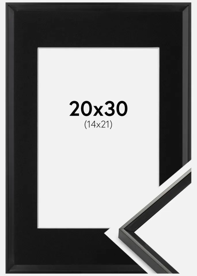 Ramme Desire Sort 20x30 cm - Passepartout Sort 15x22 cm