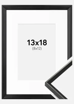 Ramme Desire Sort 13x18 cm - Passepartout Hvid 9x13 cm