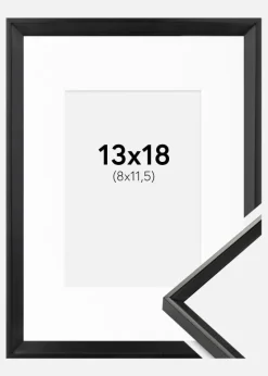 Ramme Desire Sort 13x18 cm - Passepartout Hvid 9x12 cm