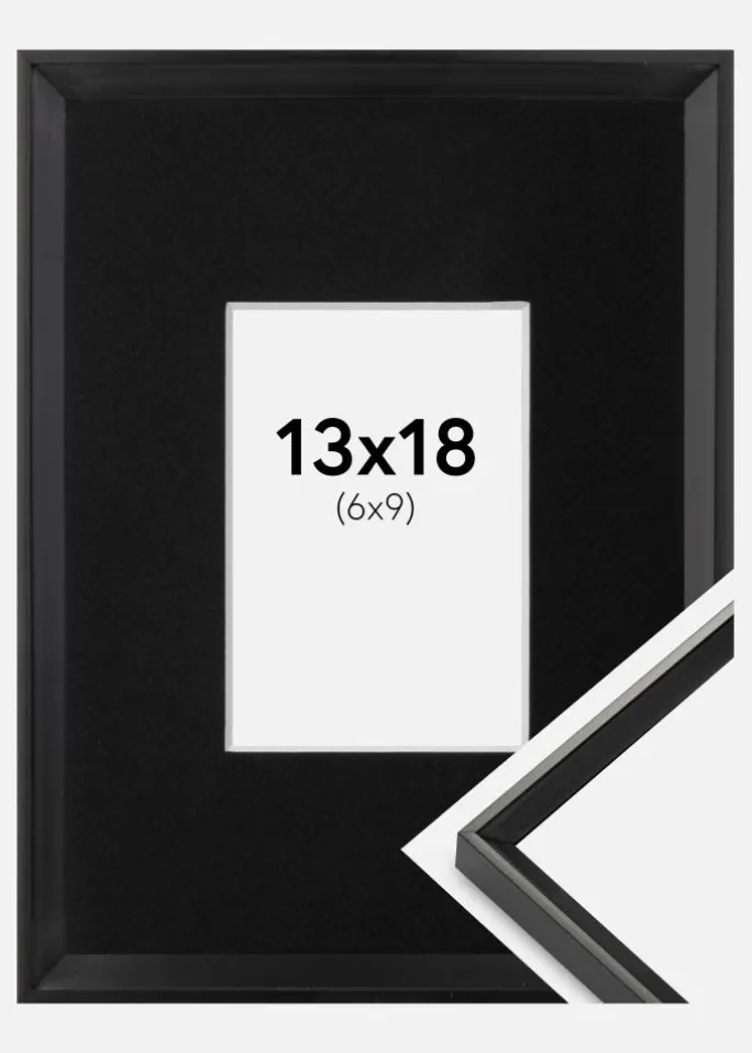 Ramme Desire Sort 13x18 cm - Passepartout Sort 7x10 cm