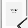 Ramme Desire Sort 30x40 cm - Passepartout Hvid 21x30 cm