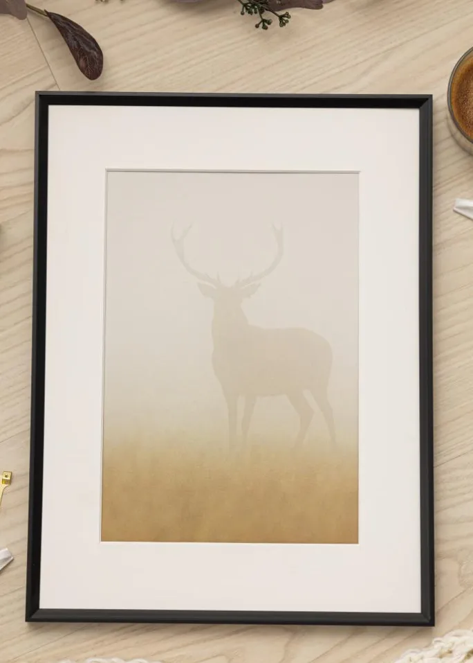 Ramme Desire Sort 30x40 cm - Passepartout Hvid 21x30 cm